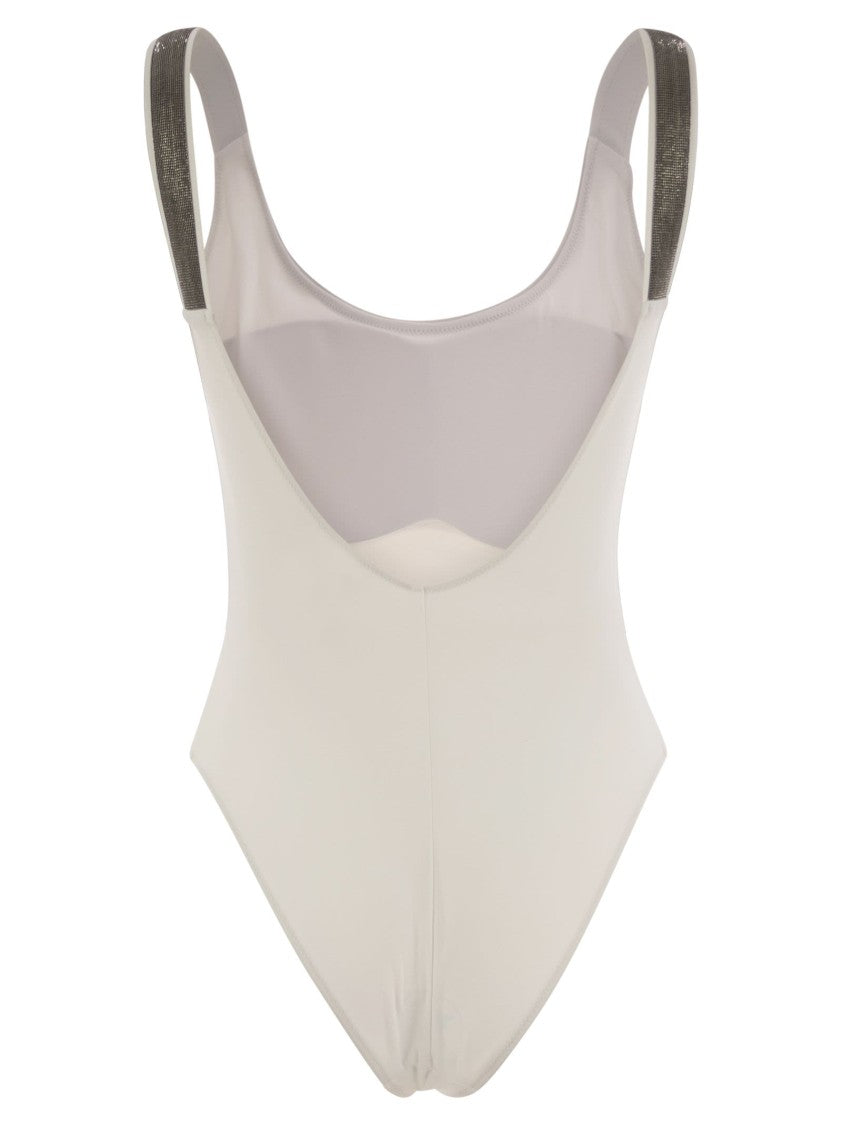 Brunello Cucinelli One-Piece Swimming Costume In Techno Jersey