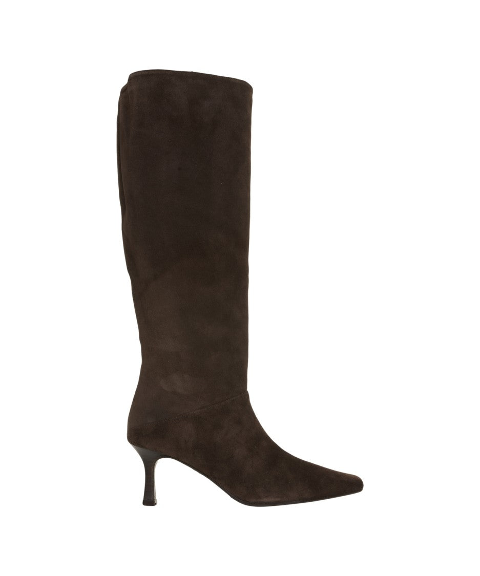 Billi Bi Pointed Toe Suede Ankle Boots With Stiletto Heel