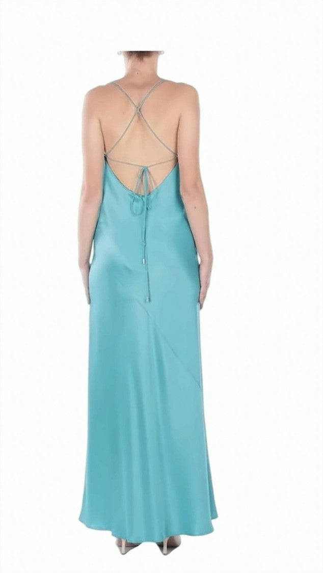 Pinko Farro Satin Open Back Dress
