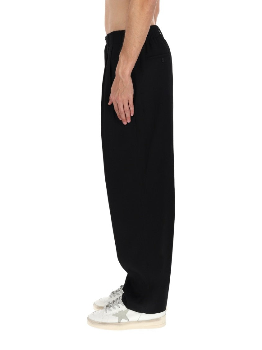 Golden Goose High Waist Front Pleats Virgin Wool Trousers Pants