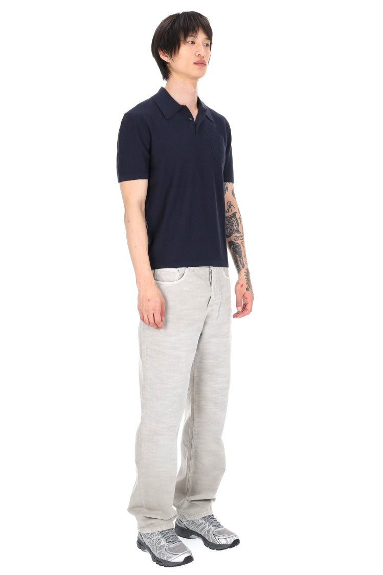 A.P.C. Eliot Cotton-Cashmere Pocket Polo Shirt