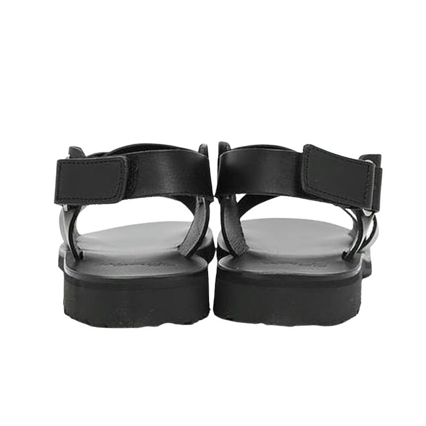 Paraboot Black Leather Strap Sandals