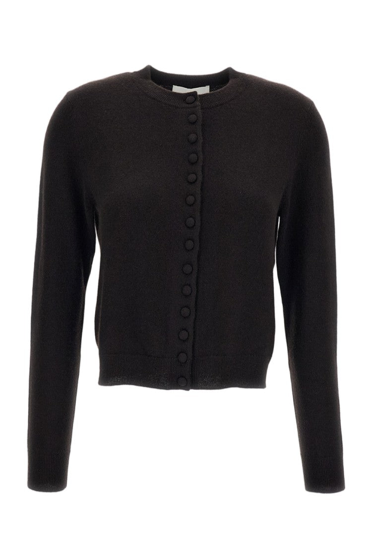 Lisa Yang Brown Wilona Cropped Cashmere Cardigan