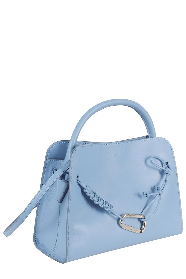 Biasia Light Blue Iconic Hot Minute Snap-Hook Leather Shoulder Bag