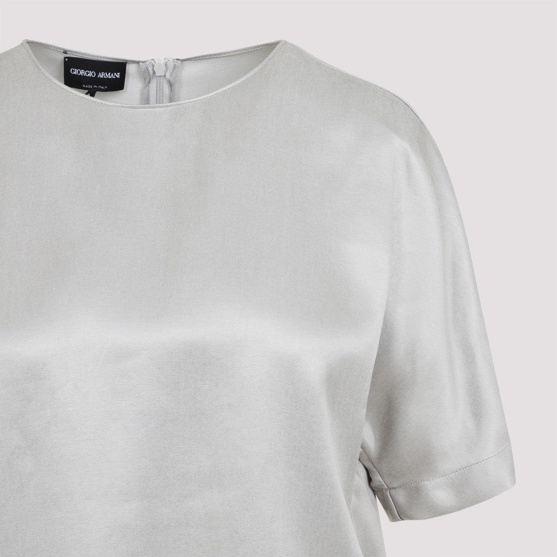 Giorgio Armani Ash Grey Viscose/Cupro Blend Shirt