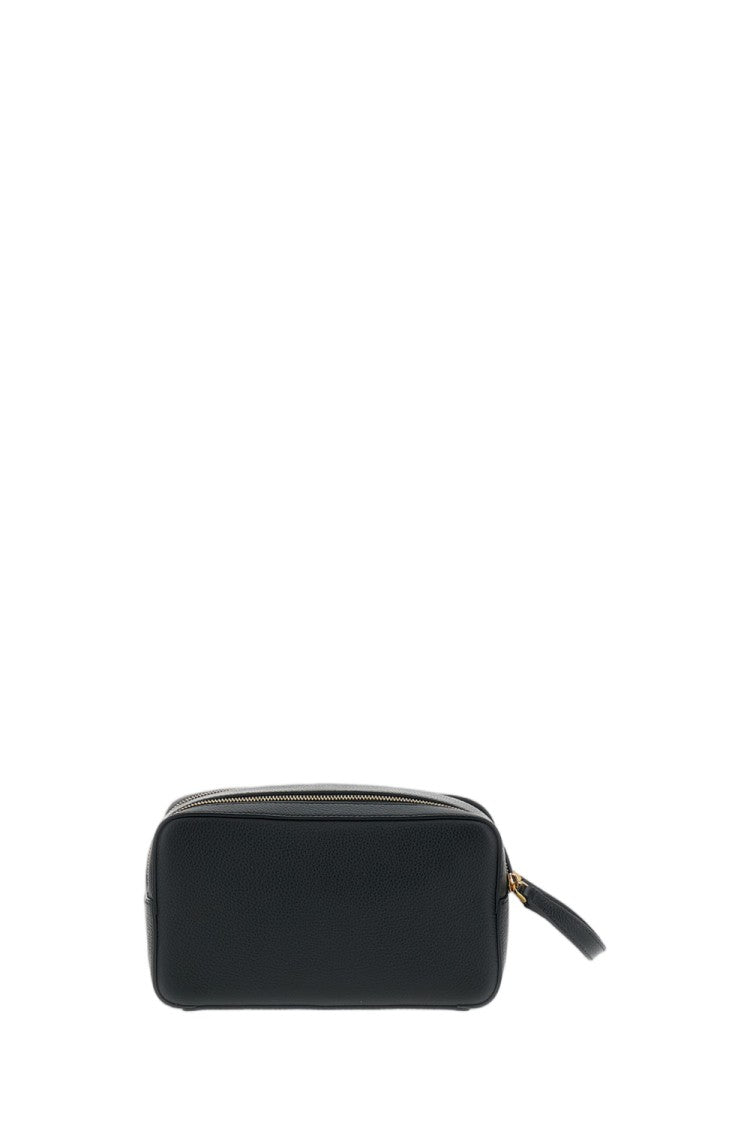Thom Browne Rectangular Wash Bag In Soft Pebble Grain Leather