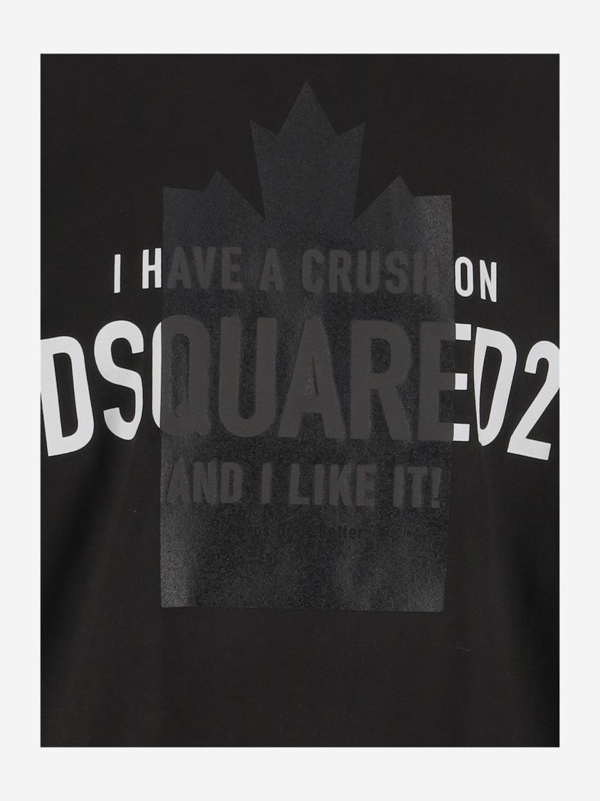 Dsquared2 Cotton T-Shirt With Bold Logo Print