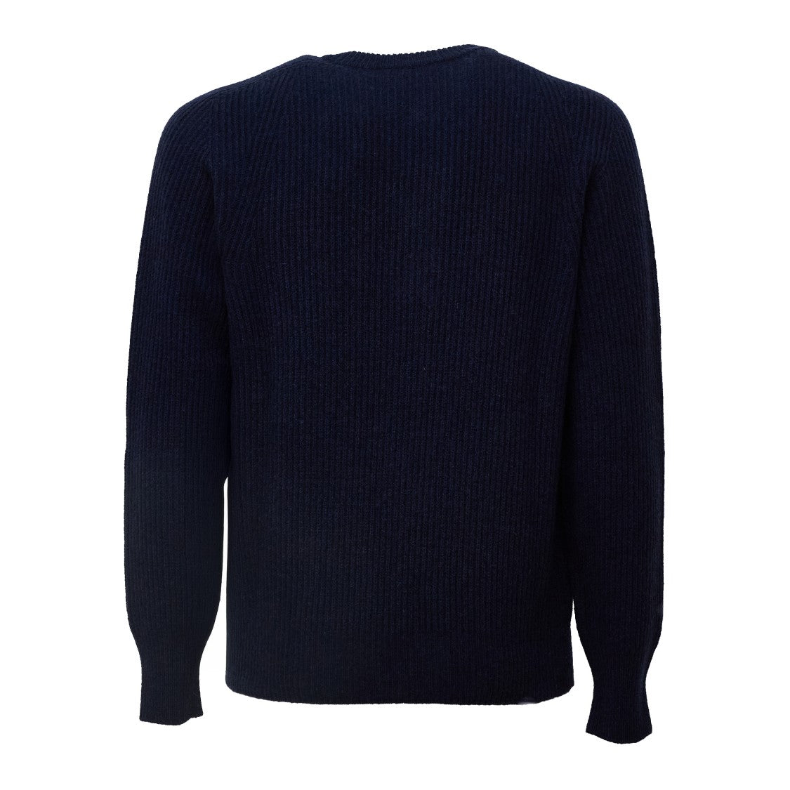 Amaranto Ribbed Knit Sweater With Four-Button Placket And Relaxed Fit