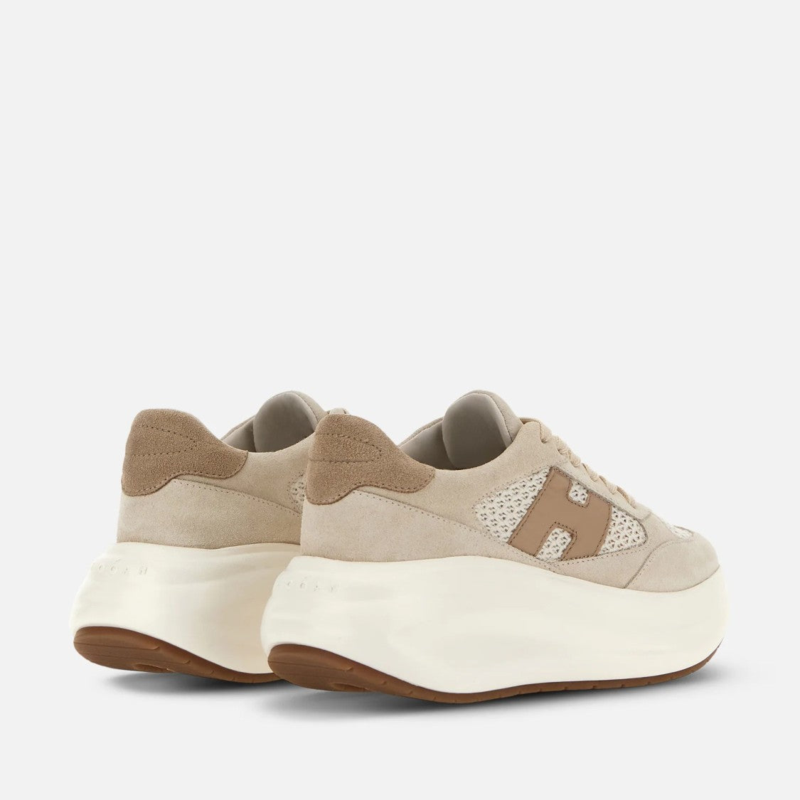Hogan Beige H696 Allacciato H Lace-Up Shoes