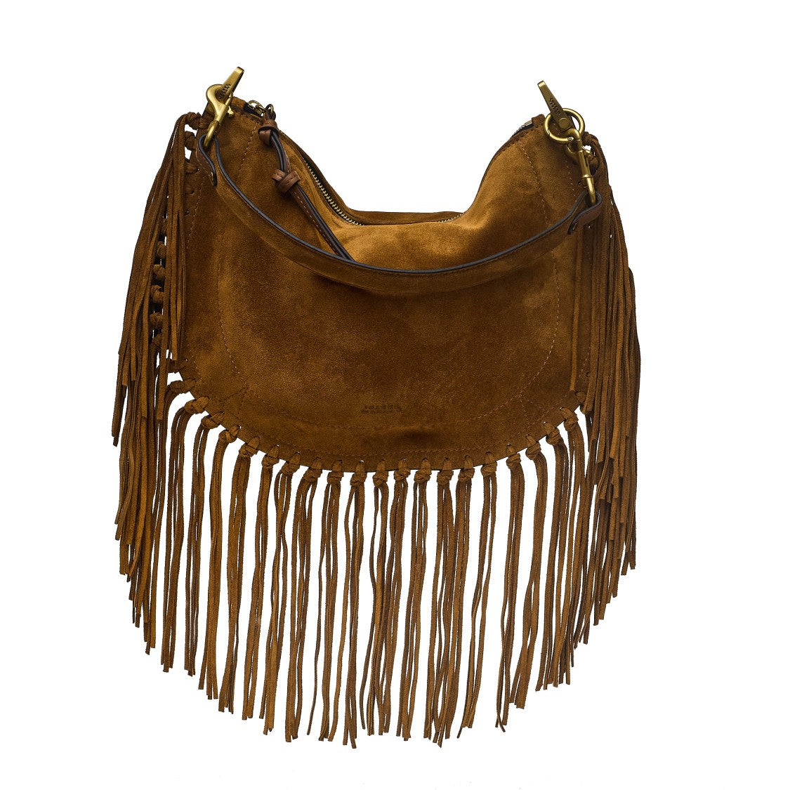 Isabel Marant Soft Leather Shoulder Bag With Zip Closure And Fringe Detailing