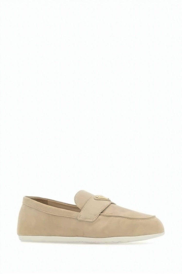 Prada Minimalist Suede Loafers With Smooth Silhouette And Rubber Sole