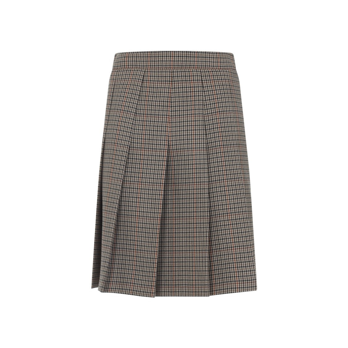 Celine Brown Virgin Wool Plisse Mini Skirt