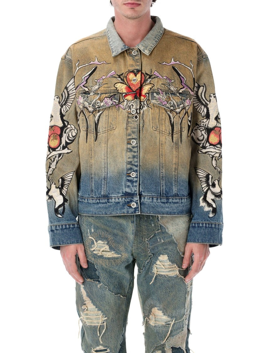 Who Decides War Dove Gradient Embroidered Trucker Jacket
