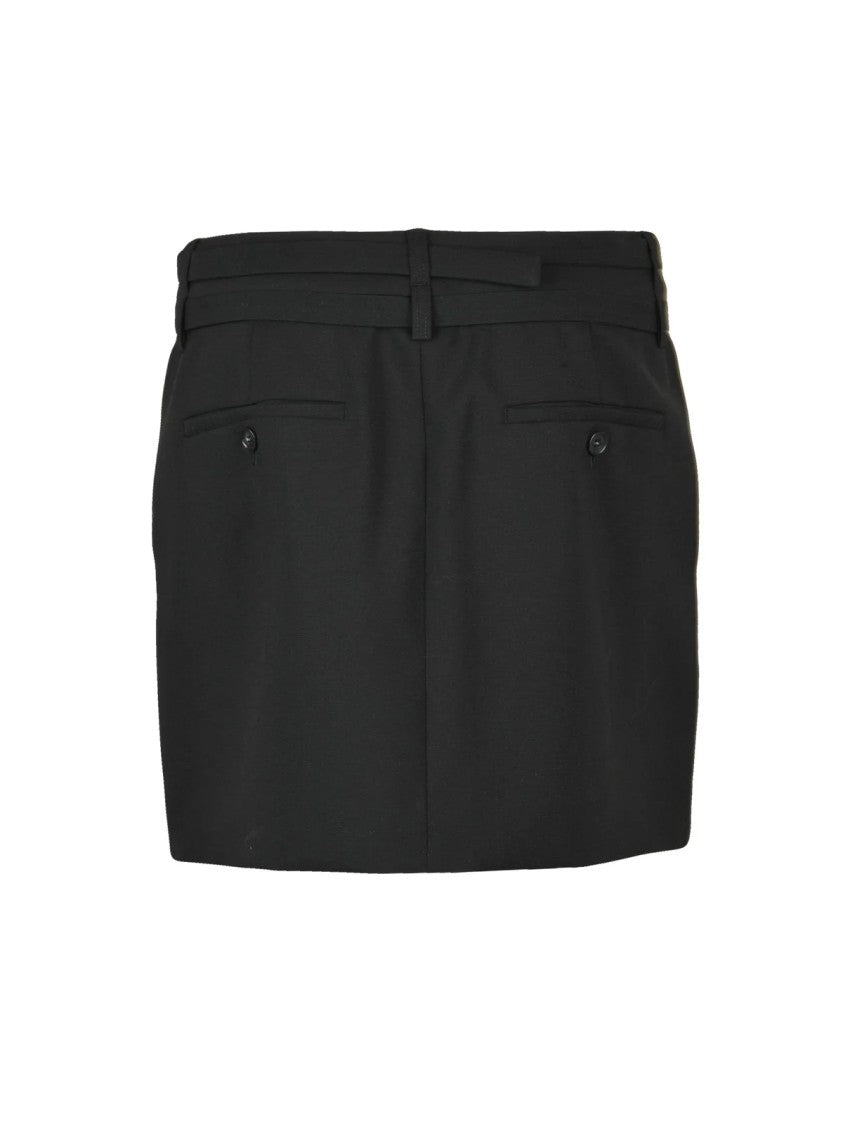 Sportmax Fify Mini Skirt In Premium Virgin Wool With Functional Pockets