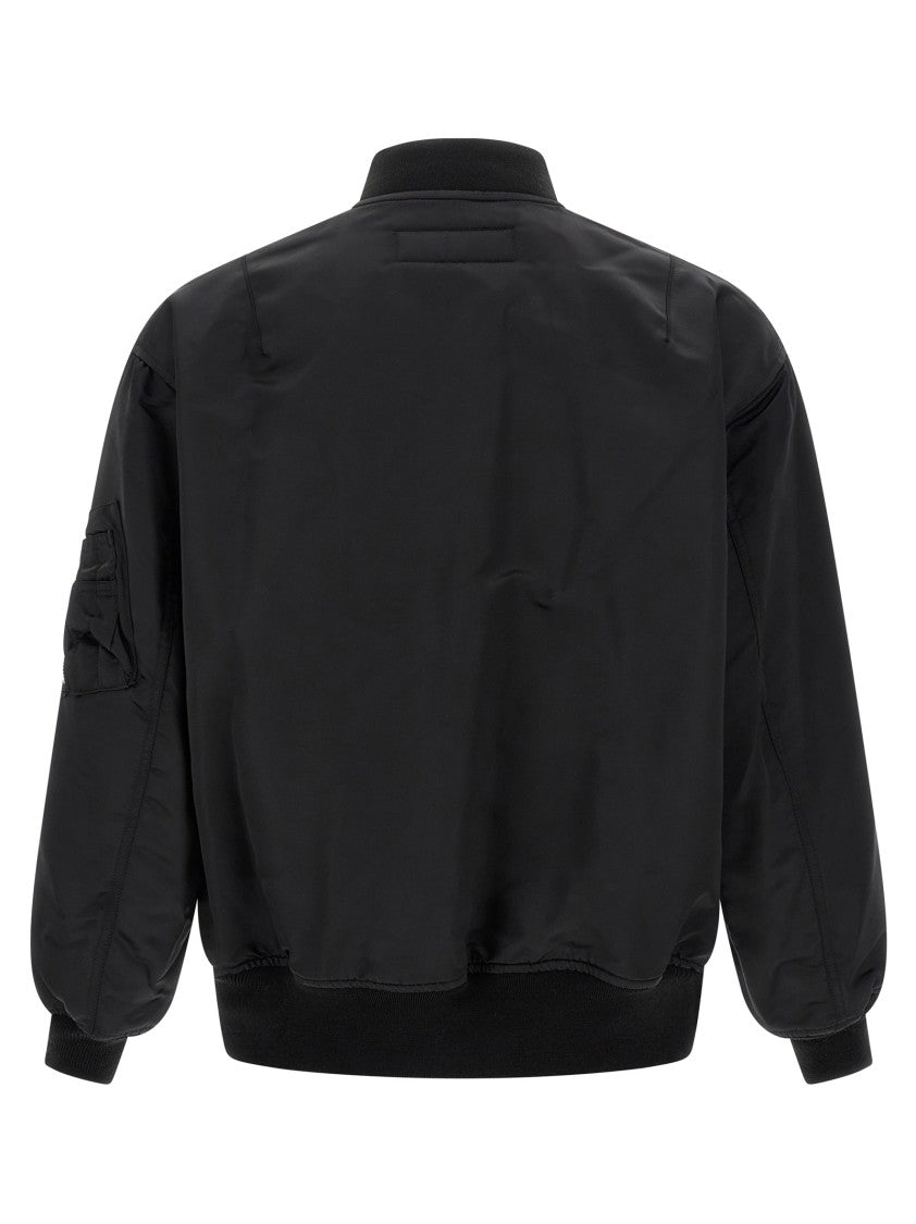 Comme Des Garçons Nylon Bomber Jacket With Ribbed Knit Cuffs And Padded Lining