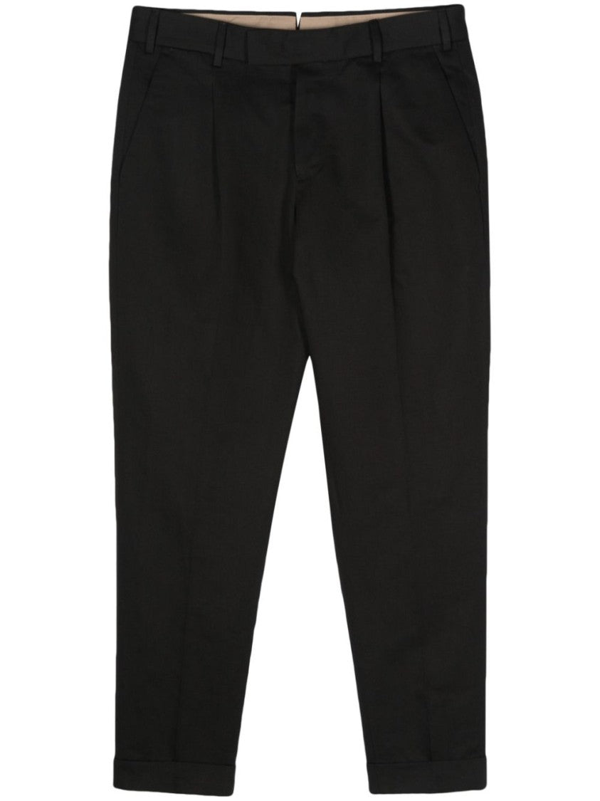 Pt Torino Tailored Black Trousers With Classic Pleat
