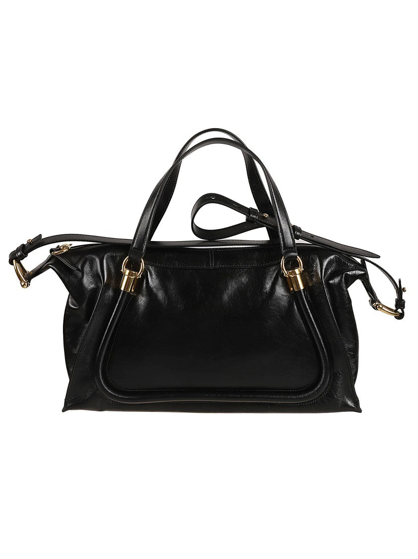 Chloé Structured Leather Handbag With Versatile Carrying Options