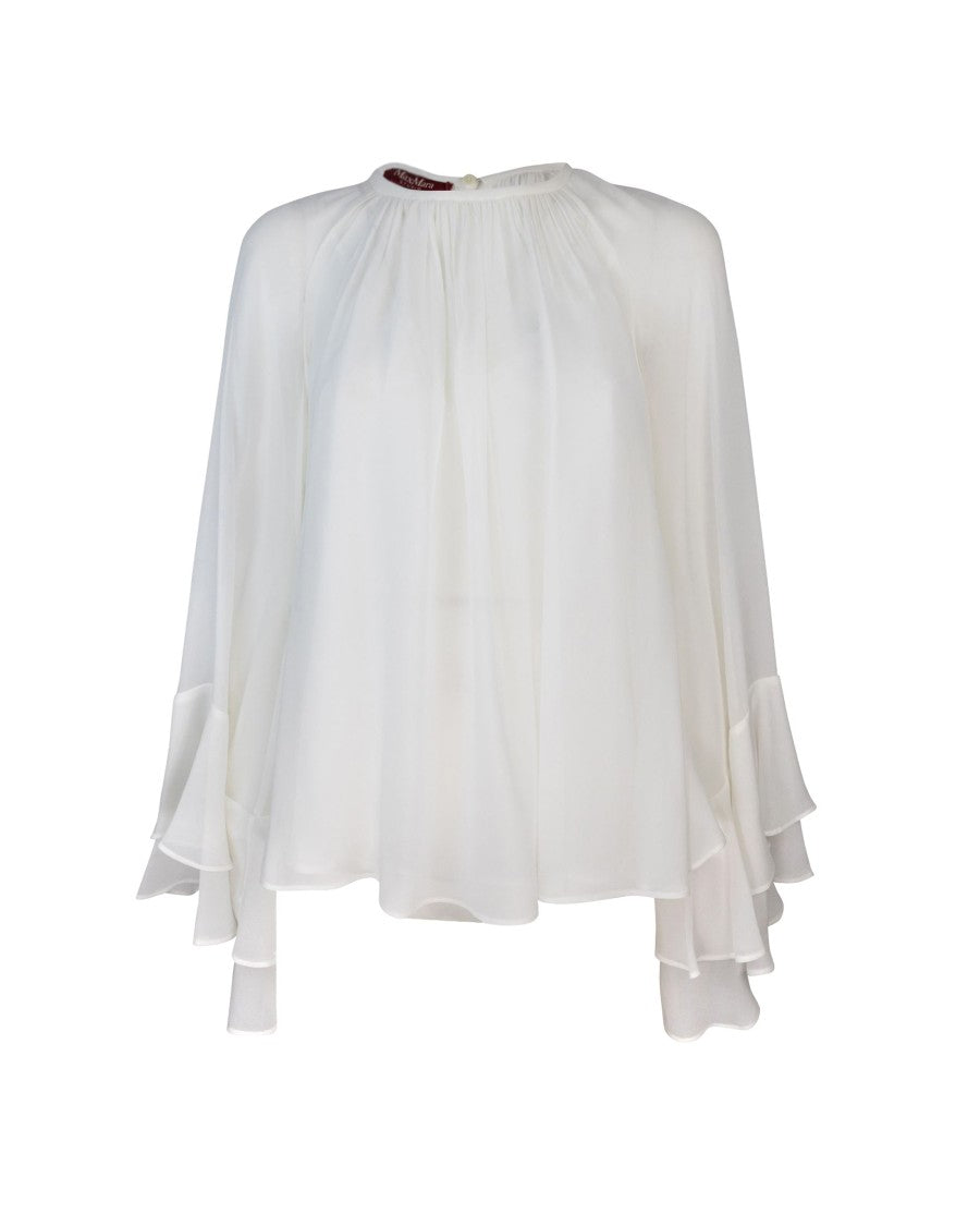 Max Mara White Silk Georgette Blouse