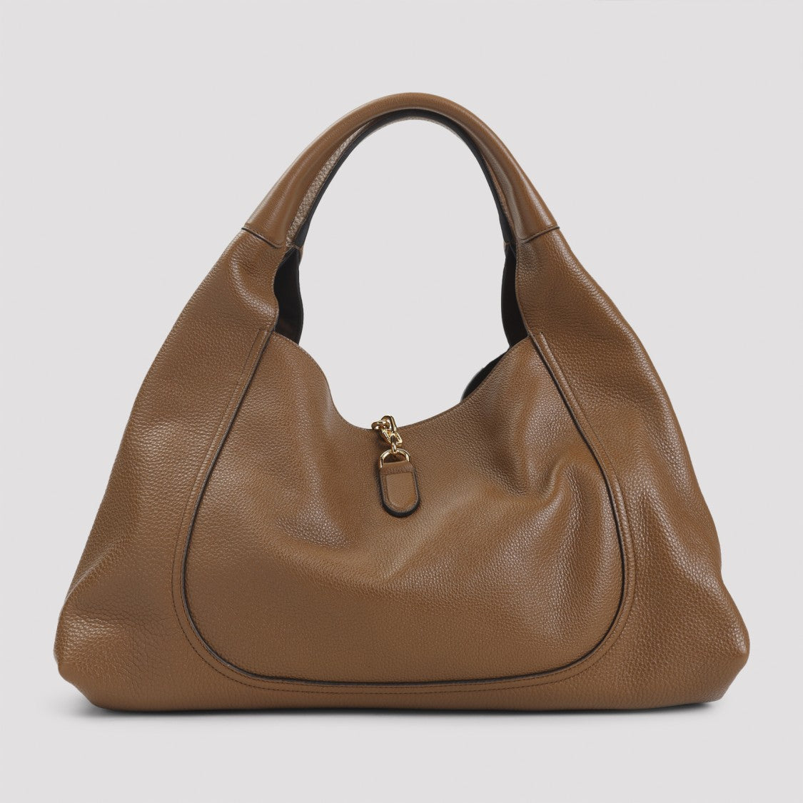 Gucci Softbit Brown Grained Calf Leather Shoulder Bag