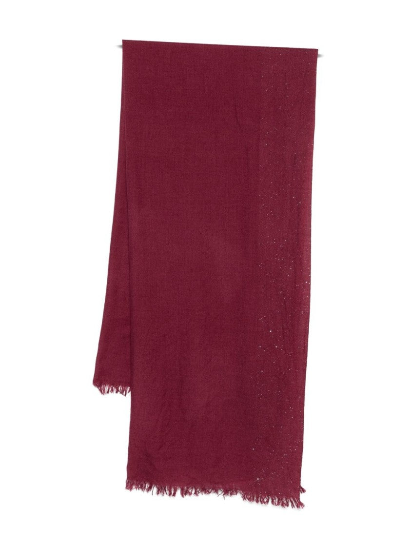 Faliero Sarti Bordeaux Virgin Wool And Silk Scarf
