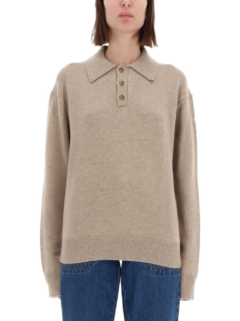 Guest In Residence Allday Long-Sleeved Cashmere Polo Shirt