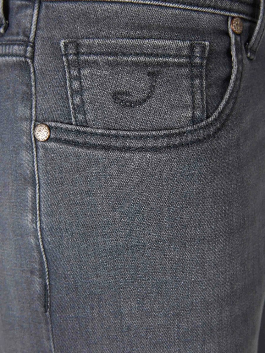 Jacob Cohen Slim-Fit Jeans With Signature Logo Patch And Faded Wash