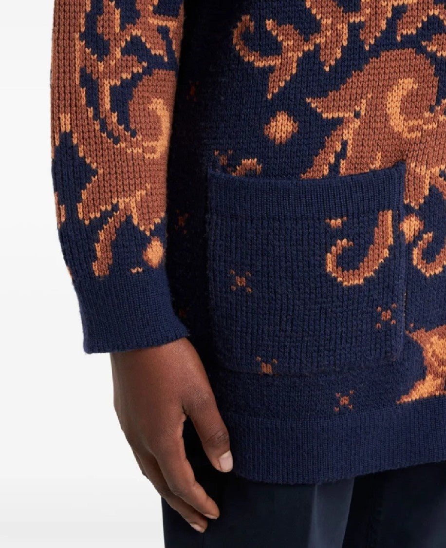 Etro Deep V-Neck Knitwear Cardigan