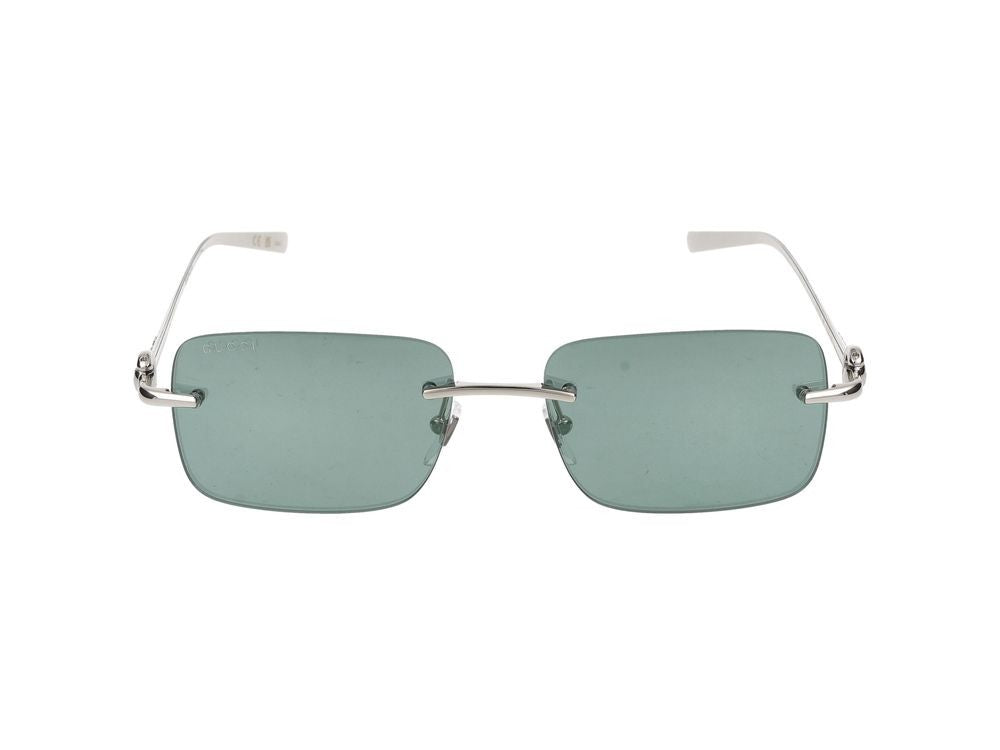 Gucci Silver Rimless Metal Square Sunglasses