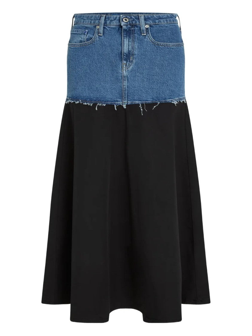 Karl Lagerfeld Midi Skirt With Denim-Effect Waist