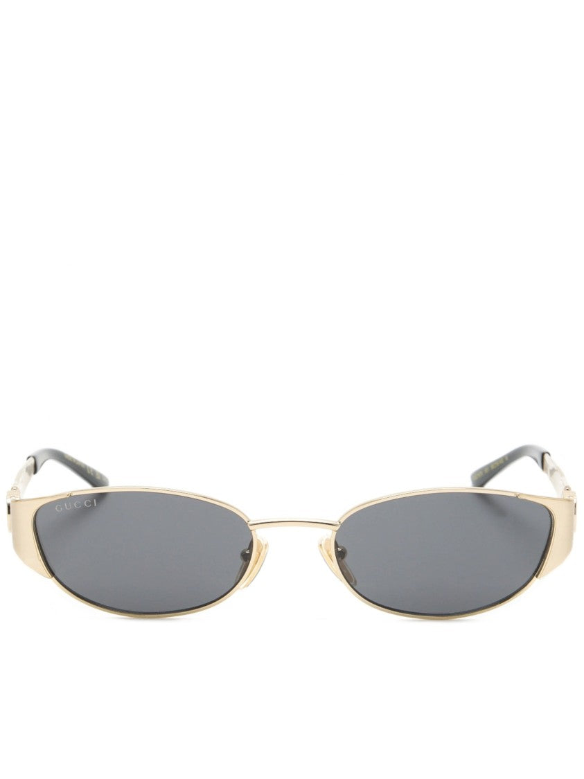 Gucci Narrow Oval Sunglasses With Gold-Tone Frame