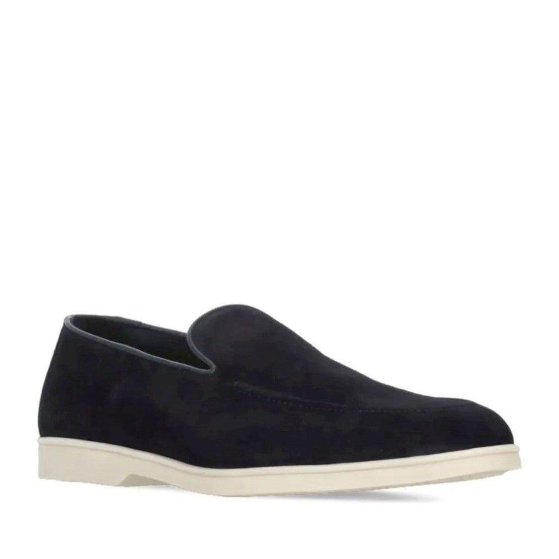 Doucal's Black Minimalist Rubber Sole Calf Leather Loafers