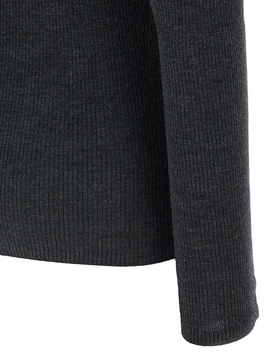Brunello Cucinelli Ribbed Half-Zip Turtleneck Sweater
