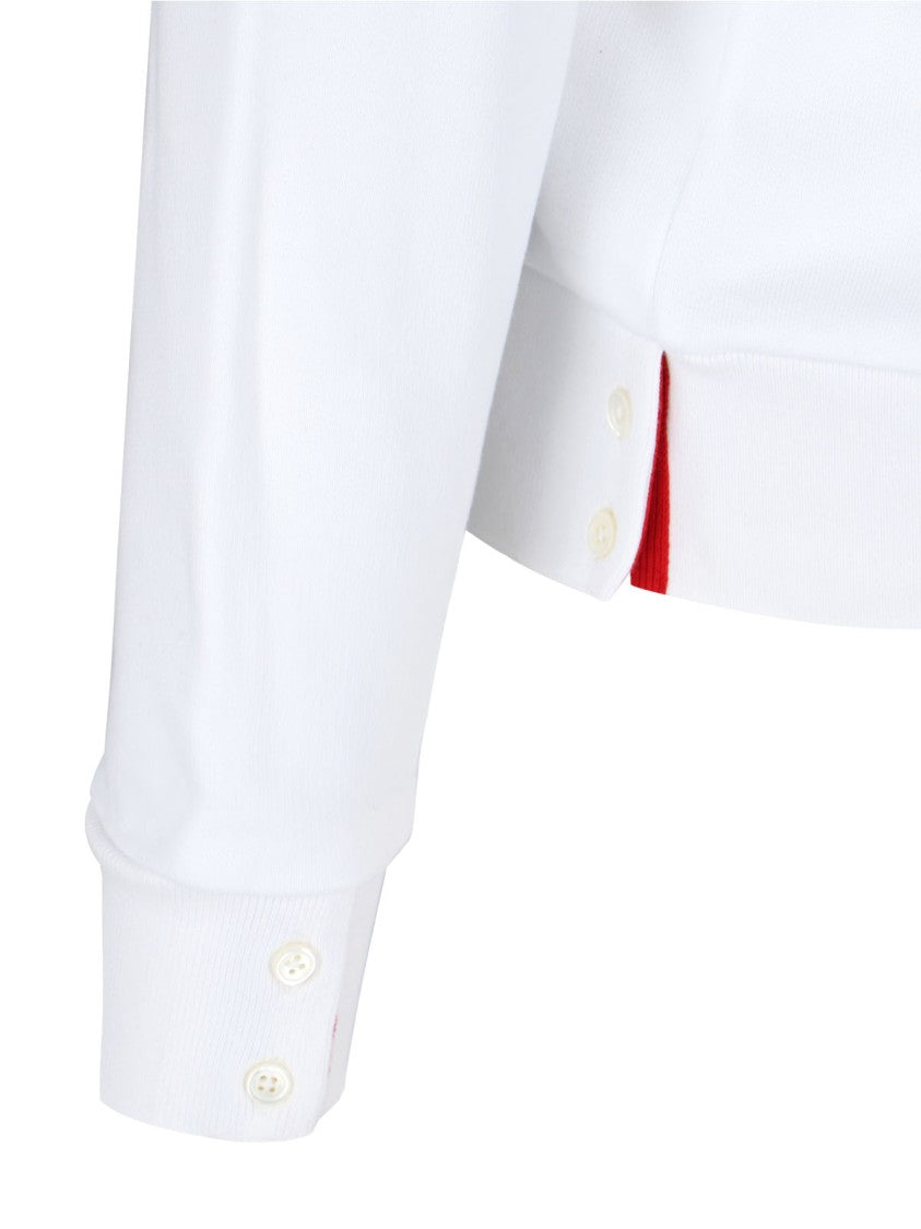 Thom Browne Zip Hoodie "Loopback Stripe" – White