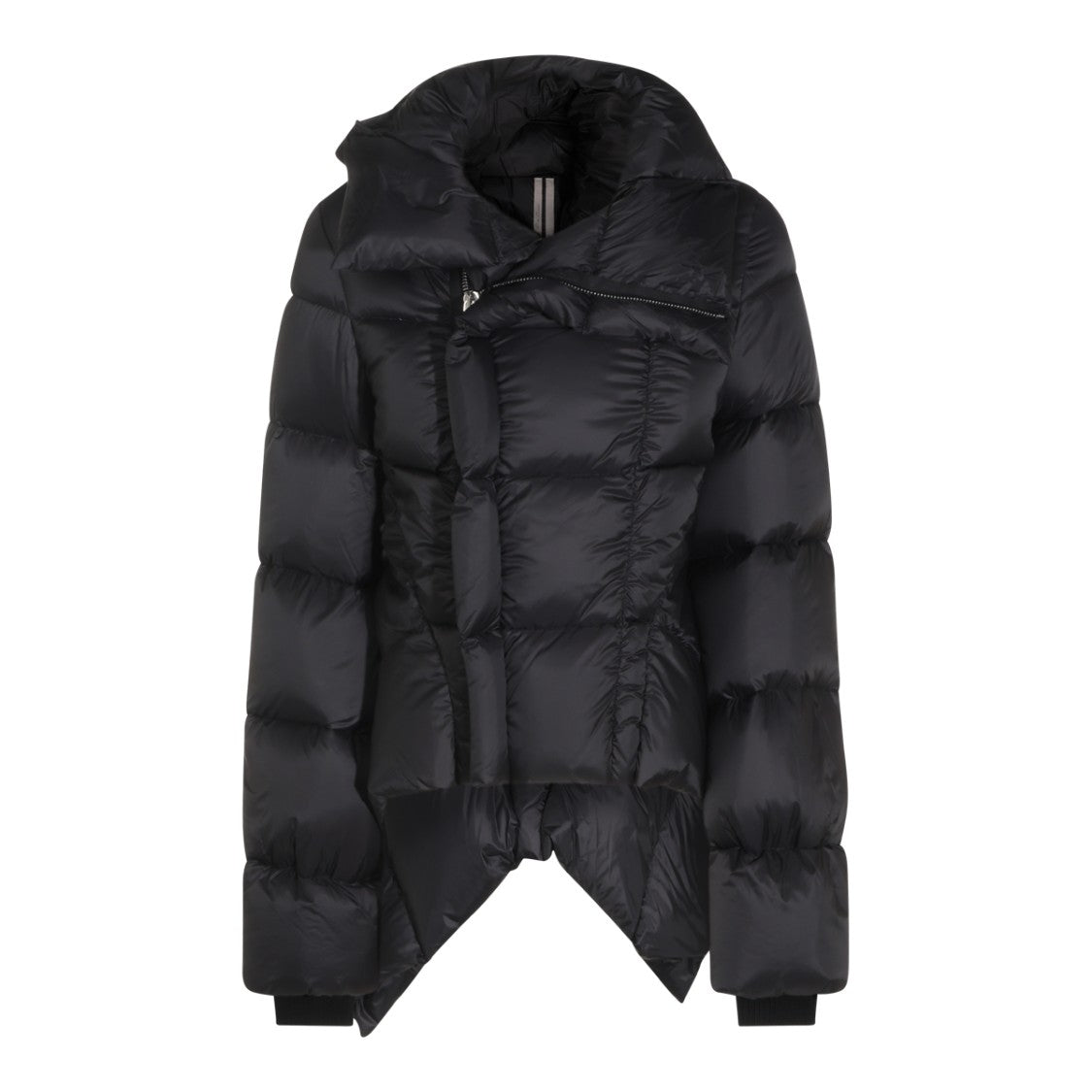 Rick Owens Asymmetrical Hemline Puffer Coat With Pointed Silhouette