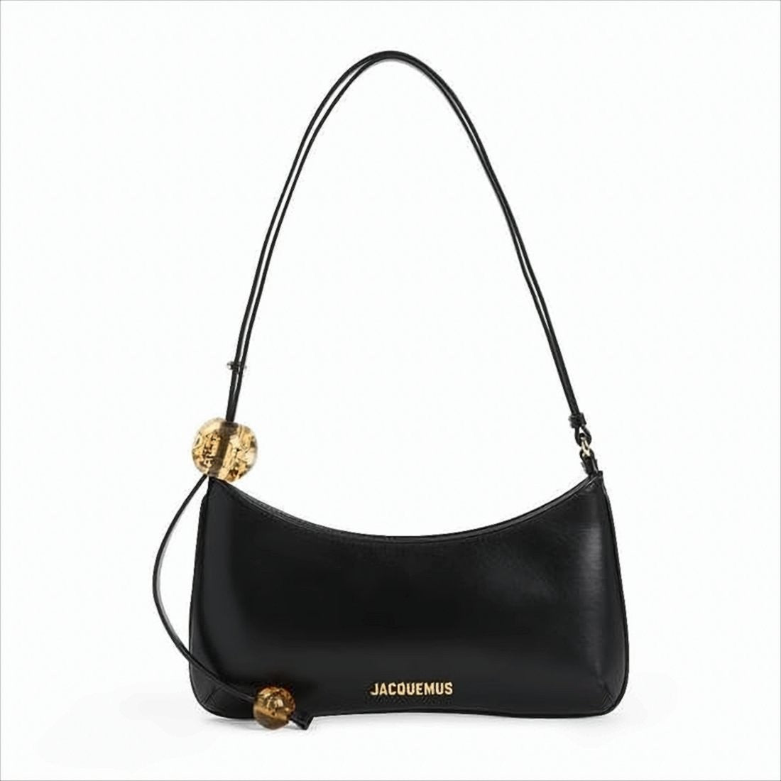 Jacquemus Crescent Black Leather Shoulder Bag