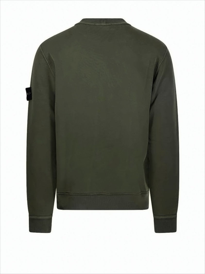Stone Island Olive Green Long-Sleeve Crewneck Sweatshirt