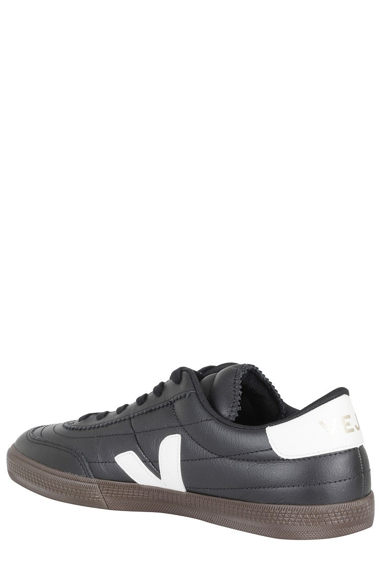Veja Black Panenka Ot Leather White-Logo Leather Sneakers