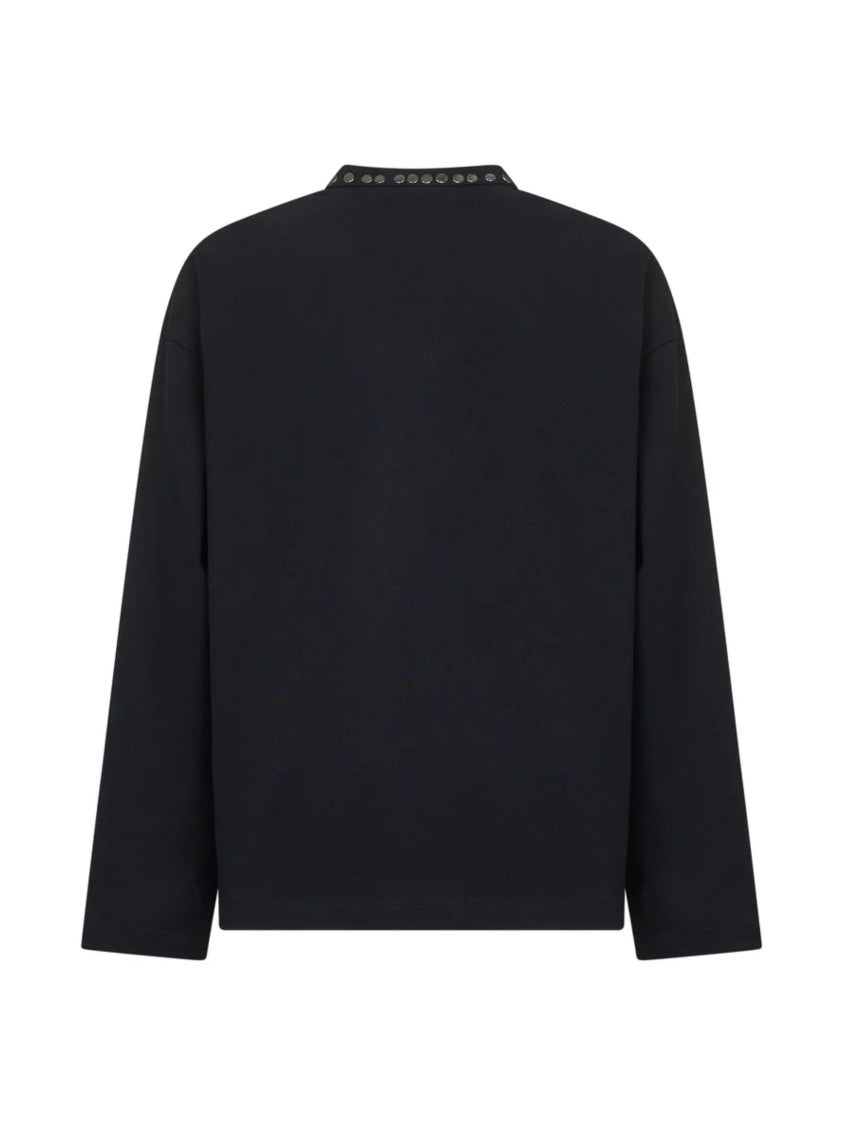 Jil Sander Black Minimalist Studded Cotton T-Shirt