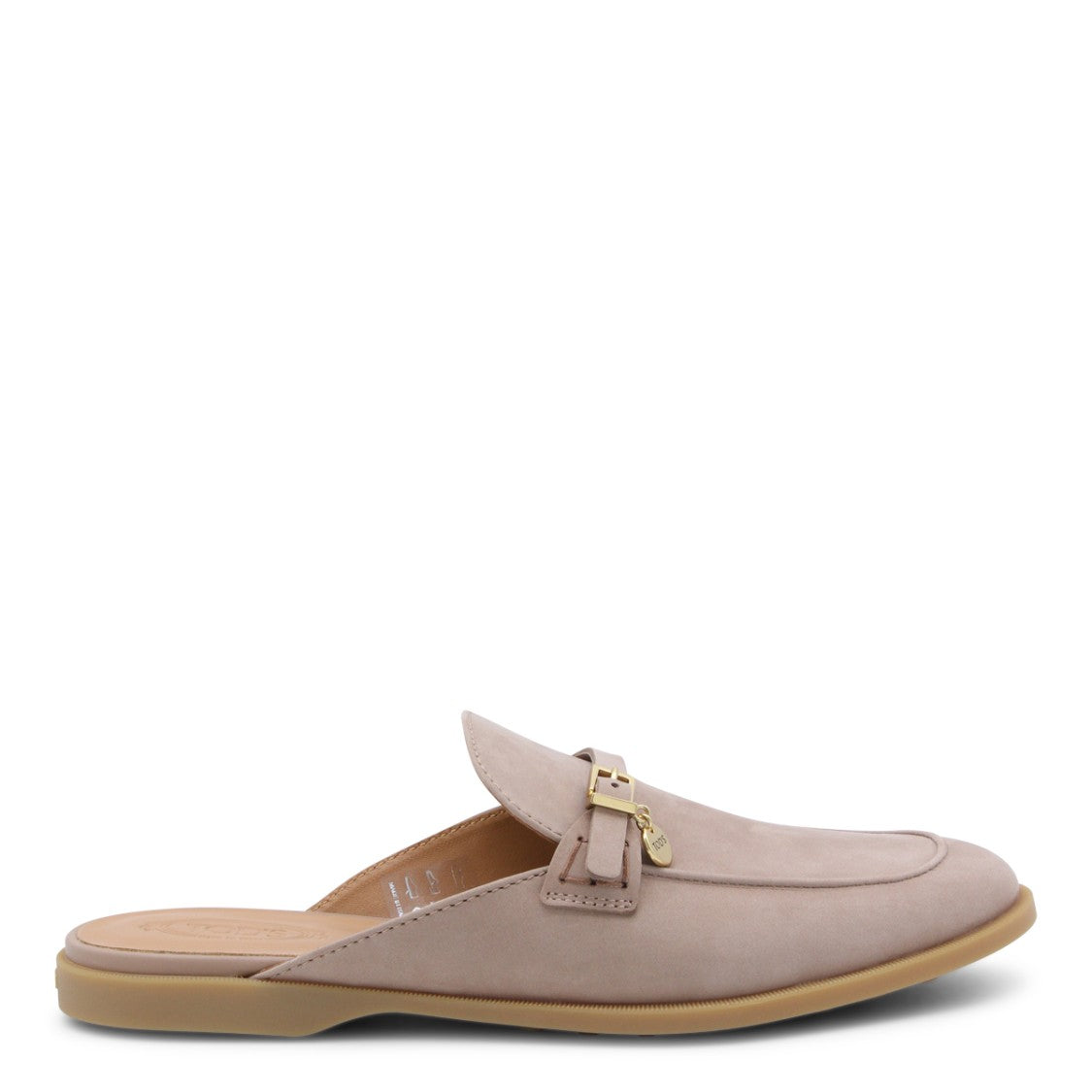 Tod's Grey Leather Open-Back Loafers