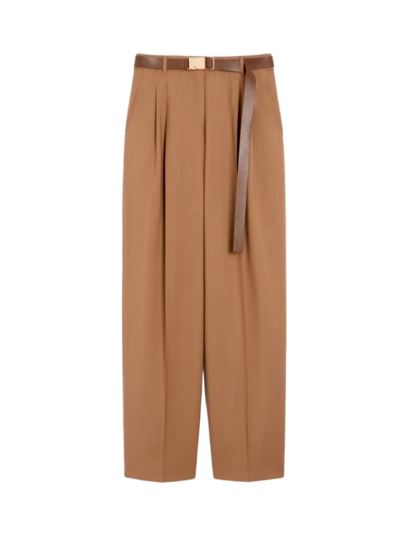 Max Mara High-Waisted Wide-Leg Trousers With Tailored Pleats