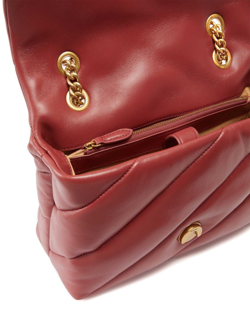 Pinko Maxi Quilted Orange Shoulder Bag