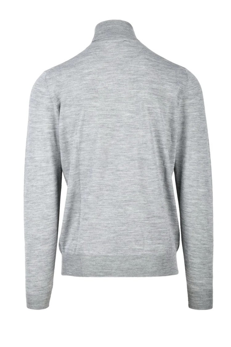 Filippo De Laurentiis Mouse Grey Merino Wool Men's Turtleneck