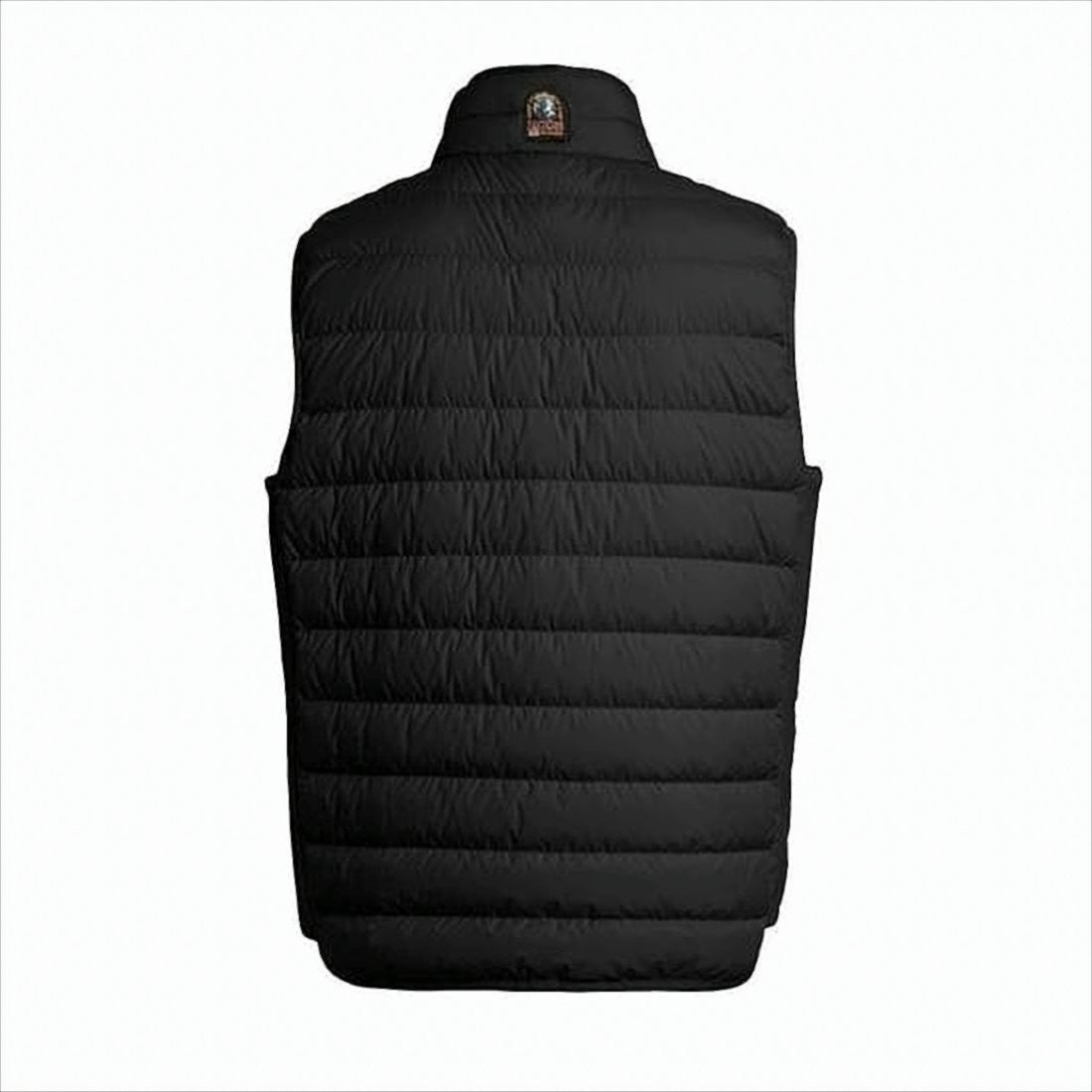 Parajumpers Quilted Black Vest With High Collar And Zipper Closure