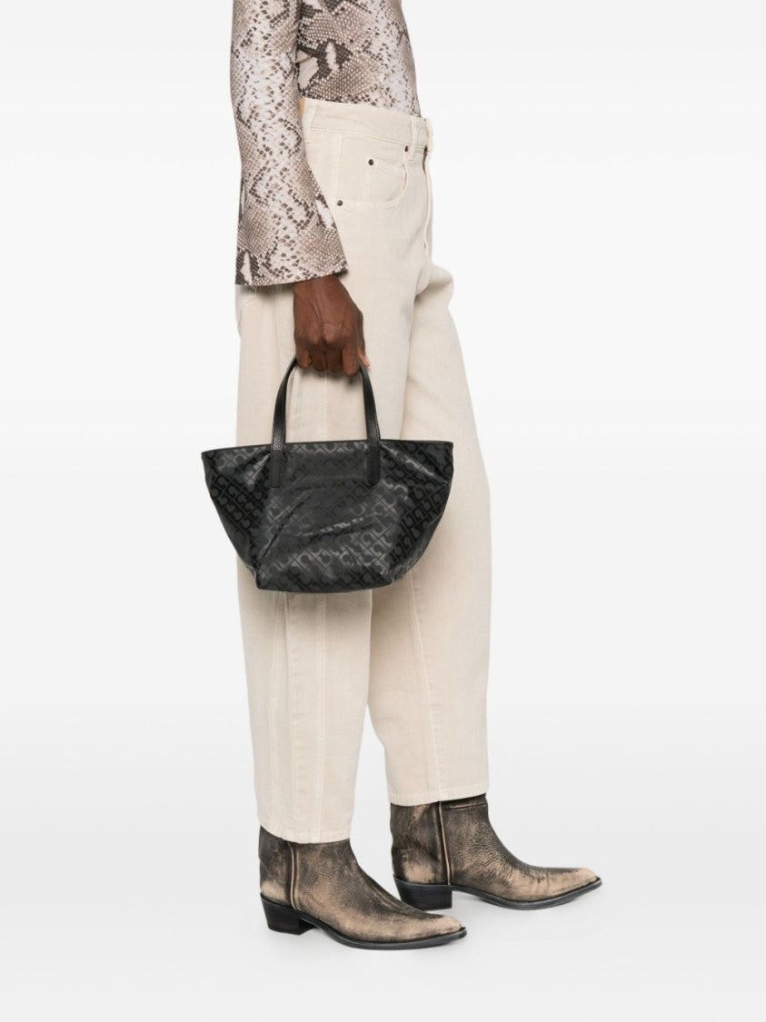 Gherardini Trapezoidal Grey Tote Bag With Zip Interior