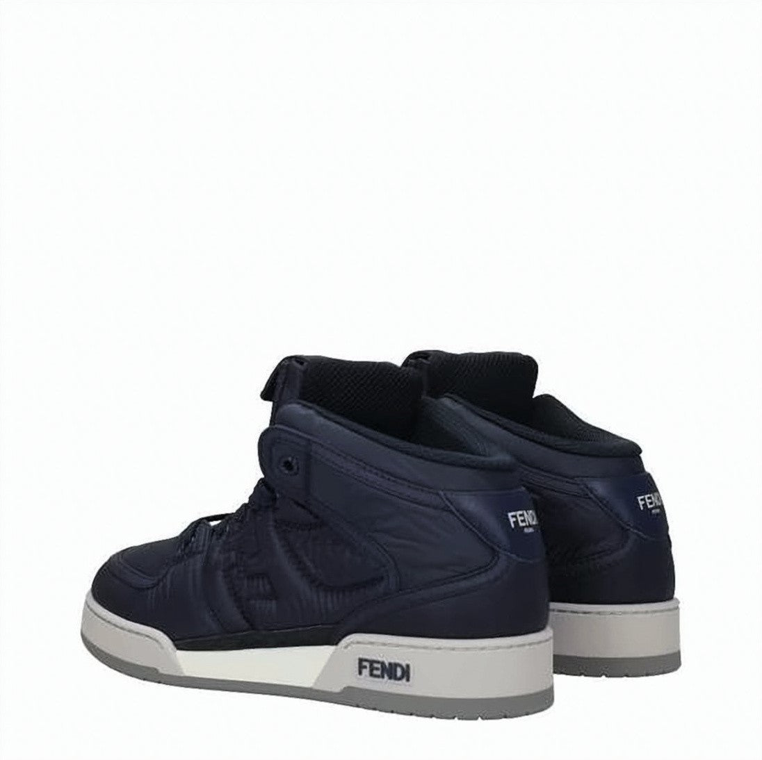Fendi Mid-Top Sneakers With Padded Polyamide Upper And Metallic Buckle