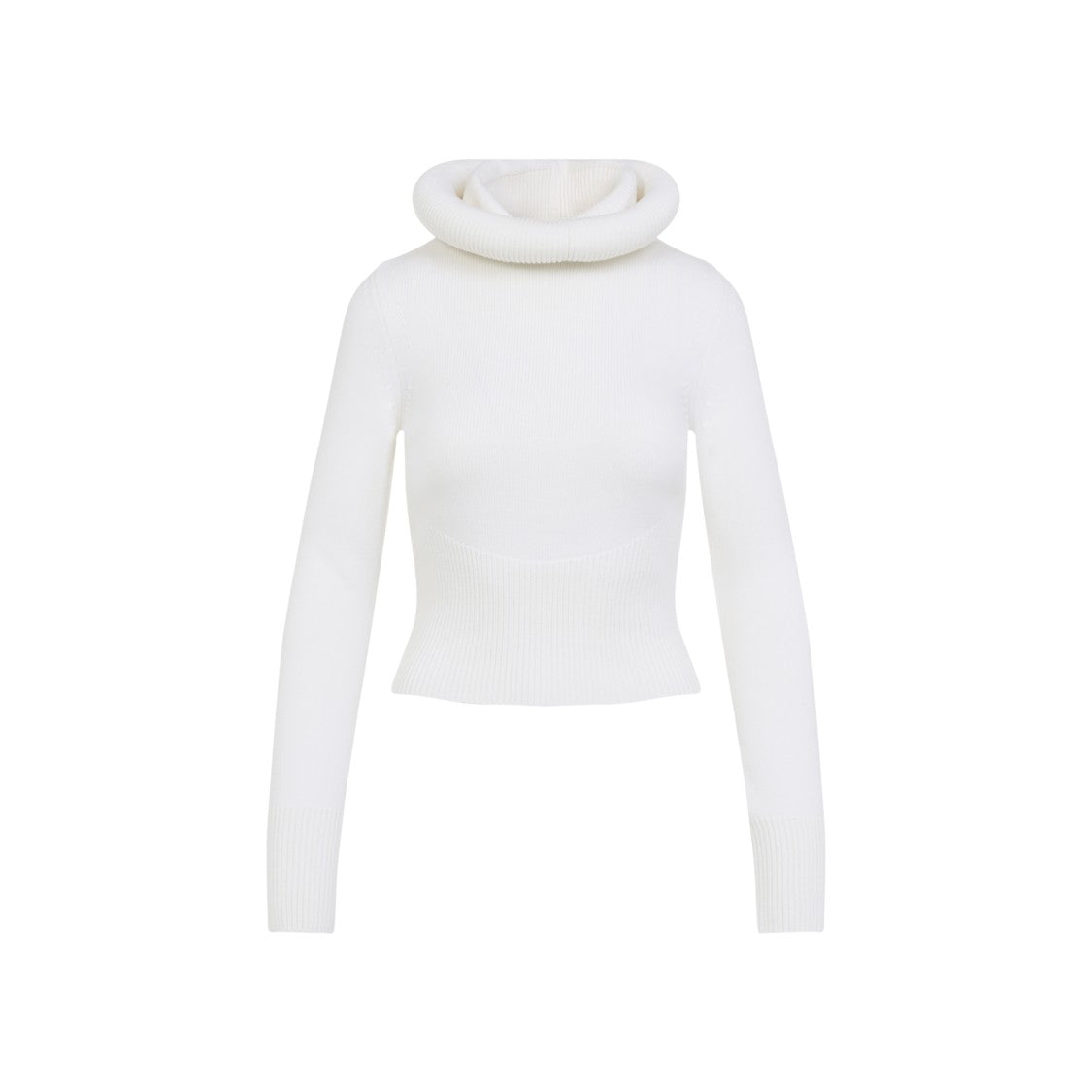 Alaïa Hooded Pullover With Sculptural Circular Collar