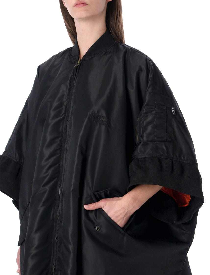 Mm6 By Maison Margiela Oversized Deconstructed Bomber Cape Jacket