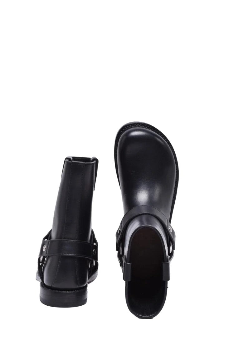 Loewe Biker Leather Ankle Boot - Black