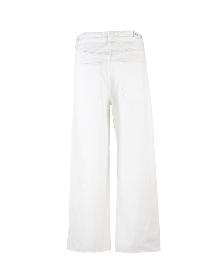 Agolde White Vana Fold Wide-Fold Jeans