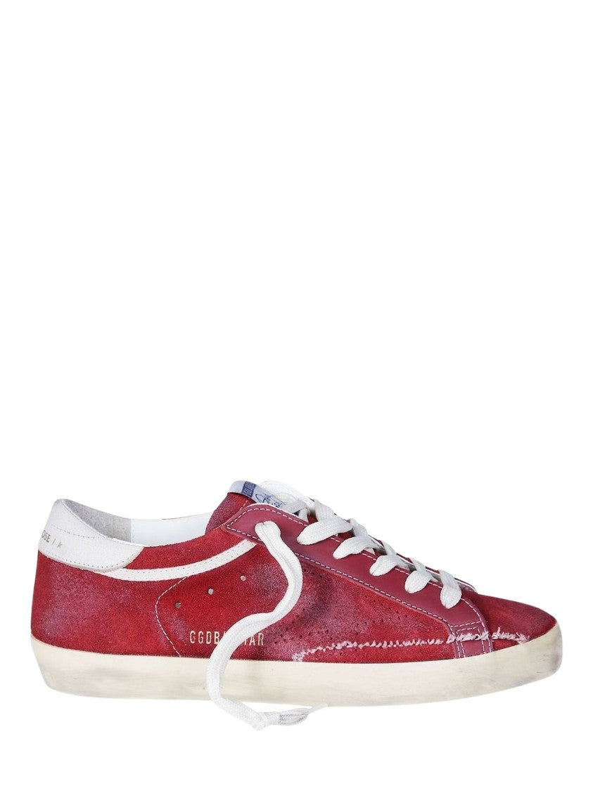 Golden Goose Perforated Star Detail Suede Sneakers With Vintage Finish